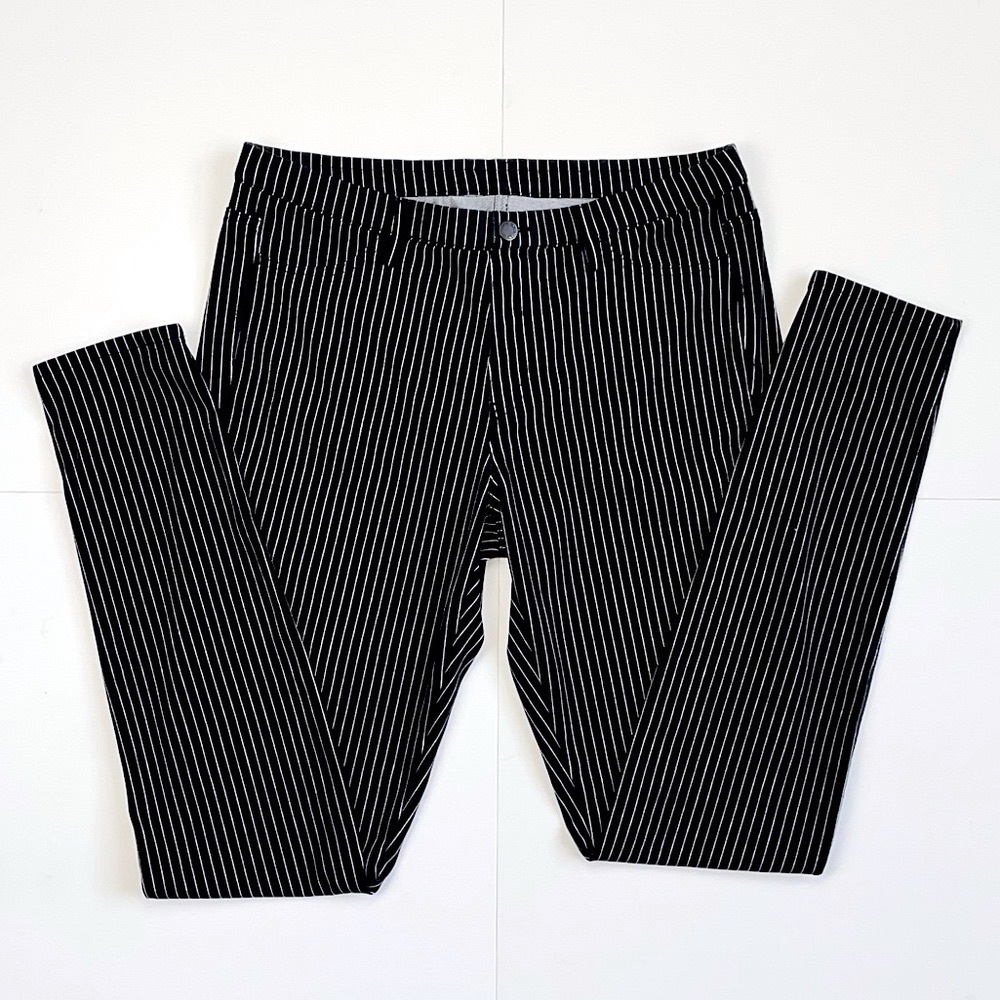 Uniqlo Black & White Striped Leggings, Size Large, Women’s